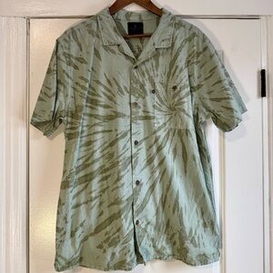 🍟 Junk Food Clothing Olive Tie-Dye Button Down Shirt